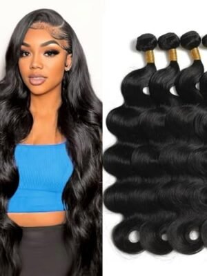 12A Body Wave Bundles Human Hair 18 20 22 24 Inch Human Hair Bundles Unprocessed Brazilian Virgin Hair Bundle Human Hair Body Wave 4 Bundle Human Hair Extensions Human Hair Bundles
